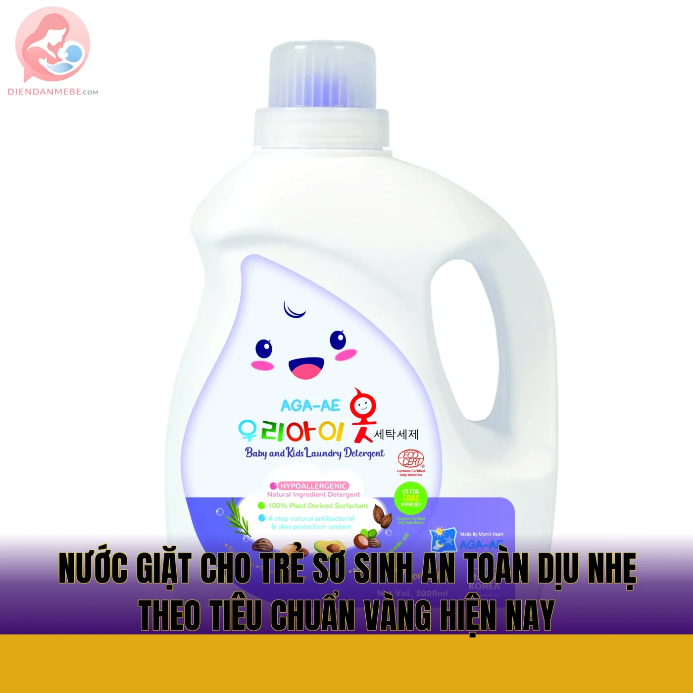 Nước giặt cho trẻ sơ sinh an toàn dịu nhẹ theo tiêu chuẩn vàng hiện nay