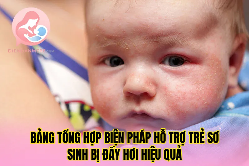 Bảng tổng hợp biện pháp hỗ trợ trẻ sơ sinh bị đầy hơi hiệu quả