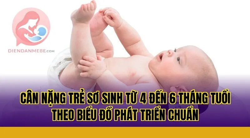Cân nặng trẻ sơ sinh từ 4 đến 6 tháng tuổi theo biểu đồ phát triển chuẩn