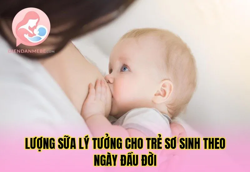 Lượng sữa lý tưởng cho trẻ sơ sinh theo ngày đầu đời