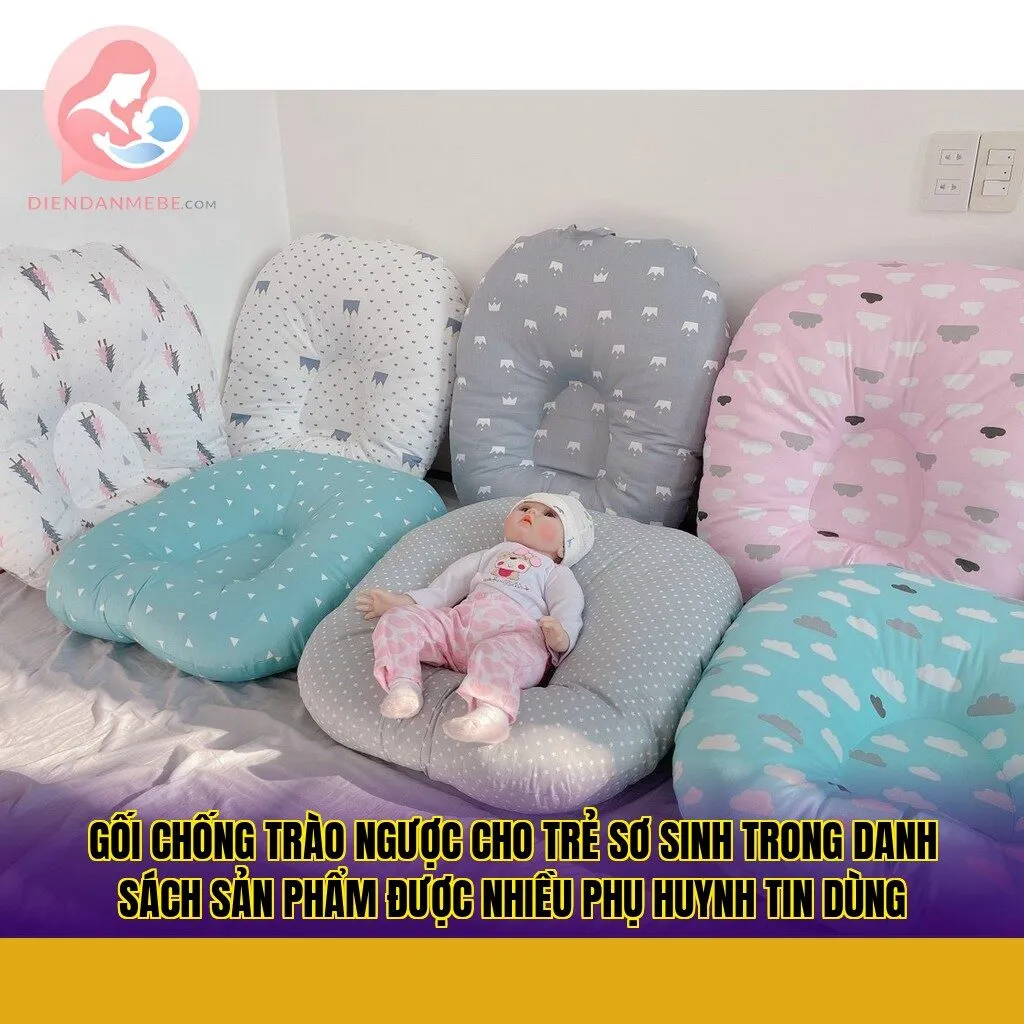Gối chống trào ngược cho trẻ sơ sinh trong danh sách sản phẩm được nhiều phụ huynh tin dùng