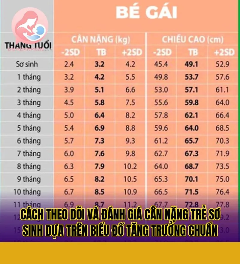Cách theo dõi và đánh giá cân nặng trẻ sơ sinh dựa trên biểu đồ tăng trưởng chuẩn