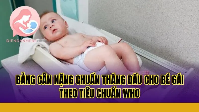 Bảng cân nặng chuẩn tháng đầu cho bé gái theo tiêu chuẩn WHO