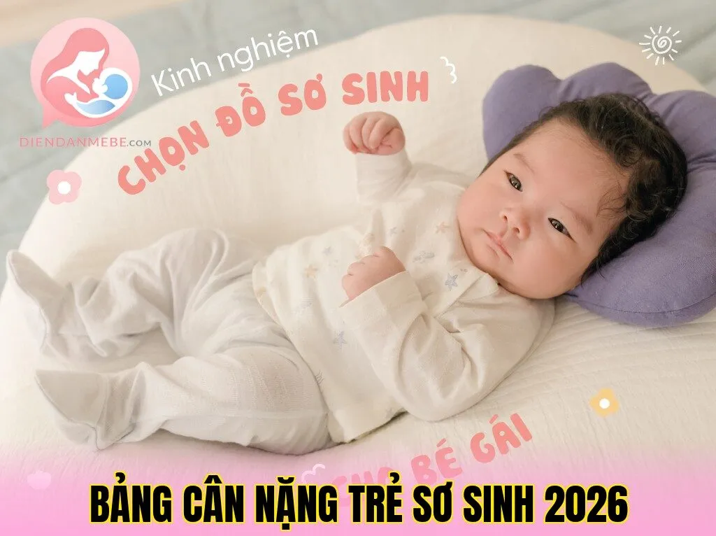 Bảng Cân Nặng Trẻ Sơ Sinh 2026
