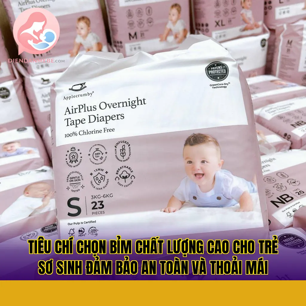 Tiêu chí chọn bỉm chất lượng cao cho trẻ sơ sinh đảm bảo an toàn và thoải mái