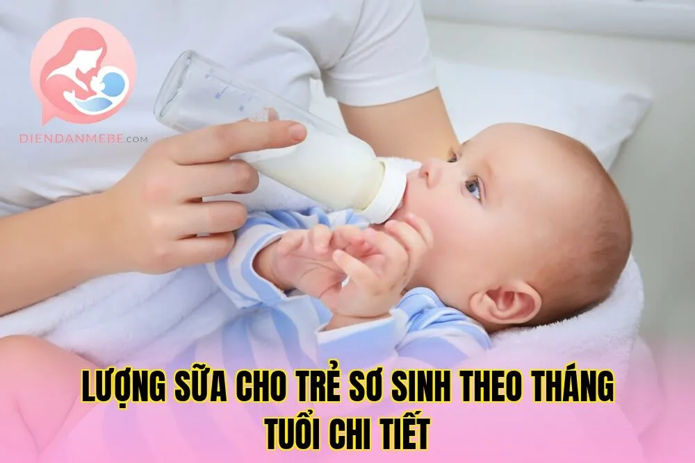 Lượng sữa cho trẻ sơ sinh theo tháng tuổi chi tiết