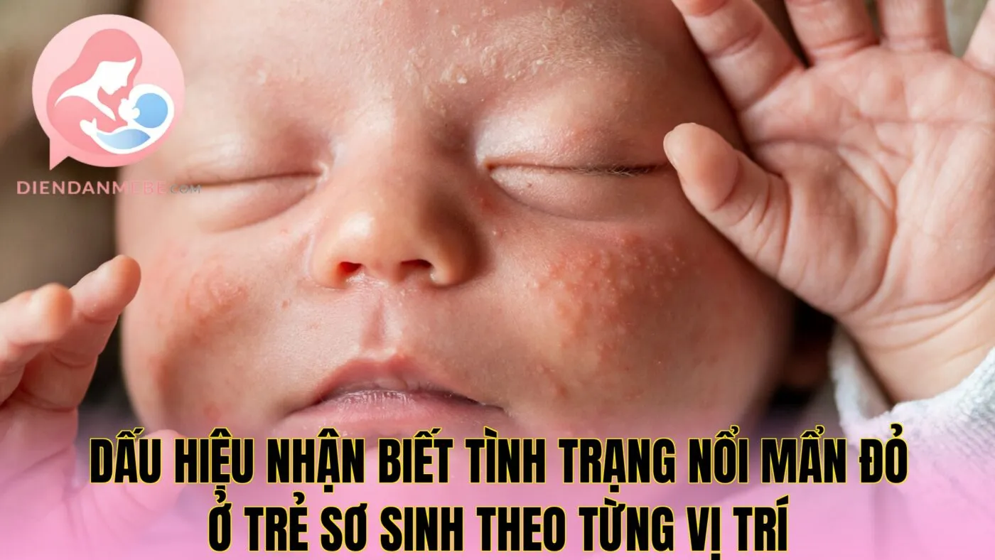 Dấu hiệu nhận biết tình trạng nổi mẩn đỏ ở trẻ sơ sinh theo từng vị trí