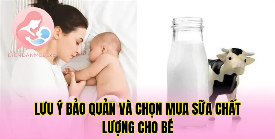 Lưu ý bảo quản và chọn mua sữa chất lượng cho bé