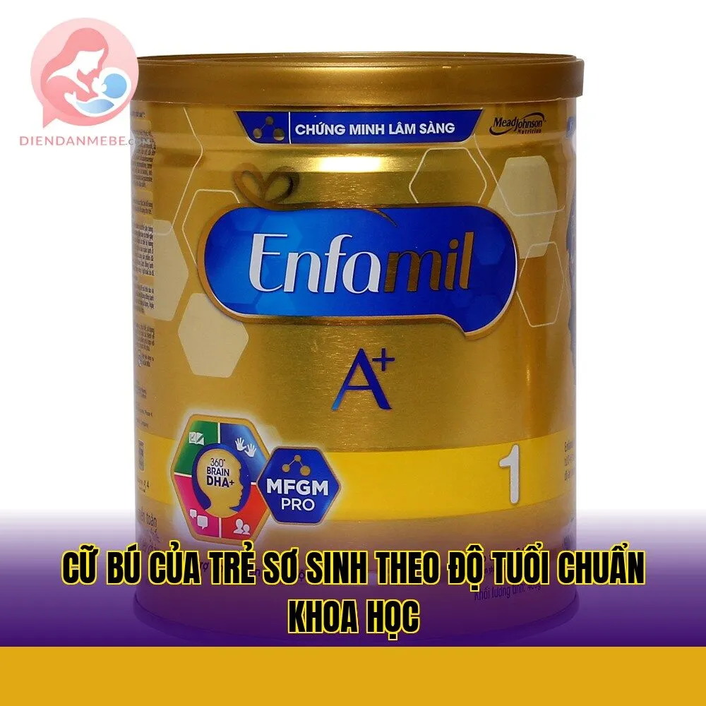 Cữ bú của trẻ sơ sinh theo độ tuổi chuẩn khoa học