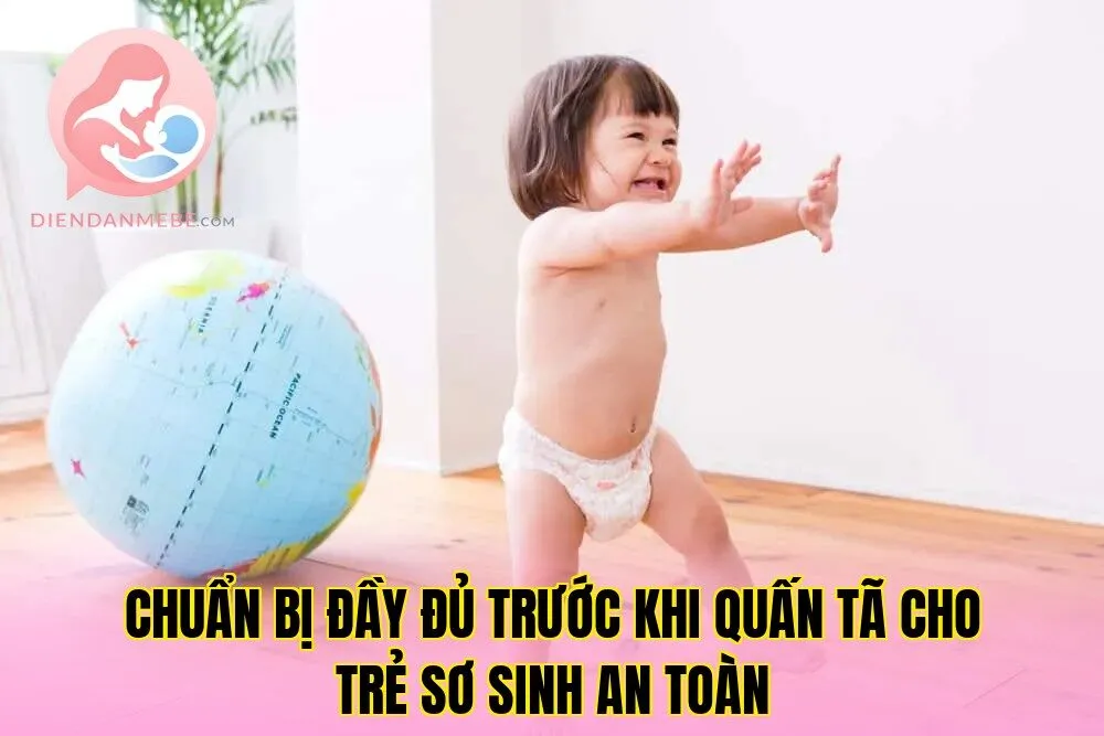 Chuẩn bị đầy đủ trước khi quấn tã cho trẻ sơ sinh an toàn