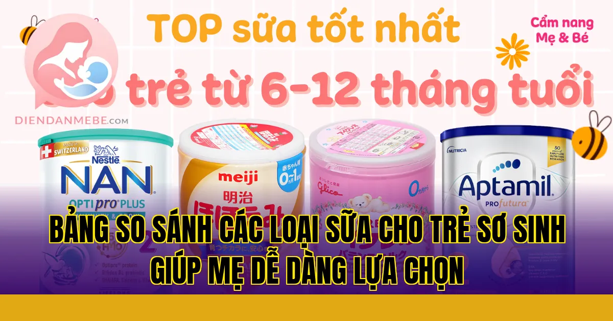 Bảng so sánh các loại sữa cho trẻ sơ sinh giúp mẹ dễ dàng lựa chọn