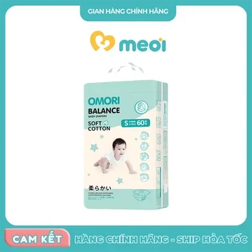 Bỉm dán Omori Balance size S60 (4-8kg)