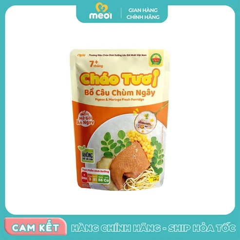 Cháo tươi Cây Thị bồ câu chùm ngây 240g 7M+