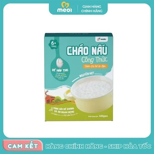Cháo nấu ăn dặm Mabu nguyên hạt 400g 6M+ New