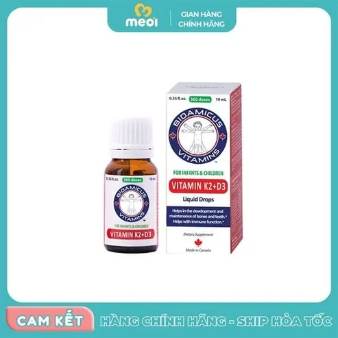 Bổ sung vitamin D3 K2 Bioamicus (10ml)