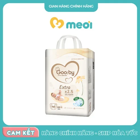 Bỉm dán siêu mỏng Gooby Extra NB66 (dưới 5kg)