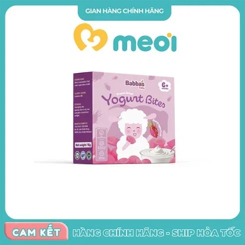 Sữa chua sấy lạnh Babba's vị thanh long đỏ 16g 6M+